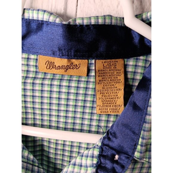 Wrangler Women's L Shirt Long Sleeve Bling Snap Front Metallic Multicolor Check - Picture 3 of 6